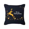 Pillow Peach Velvet Black Gold Christmas Pillow New Snowflake Letter Sofa Bedside Pillow Cover
