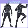 Splendido costume da cosplay di Spider-Man Homecoming nero, realizzato in materiale traspirante, per bambini e adulti.