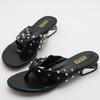 Fashion Metal Rivet Round Toe Comfortable Flip Flops Concise Open Toe Designer Flat Shoes Fashion Comfort Non-slip Vacation Beach Shoes