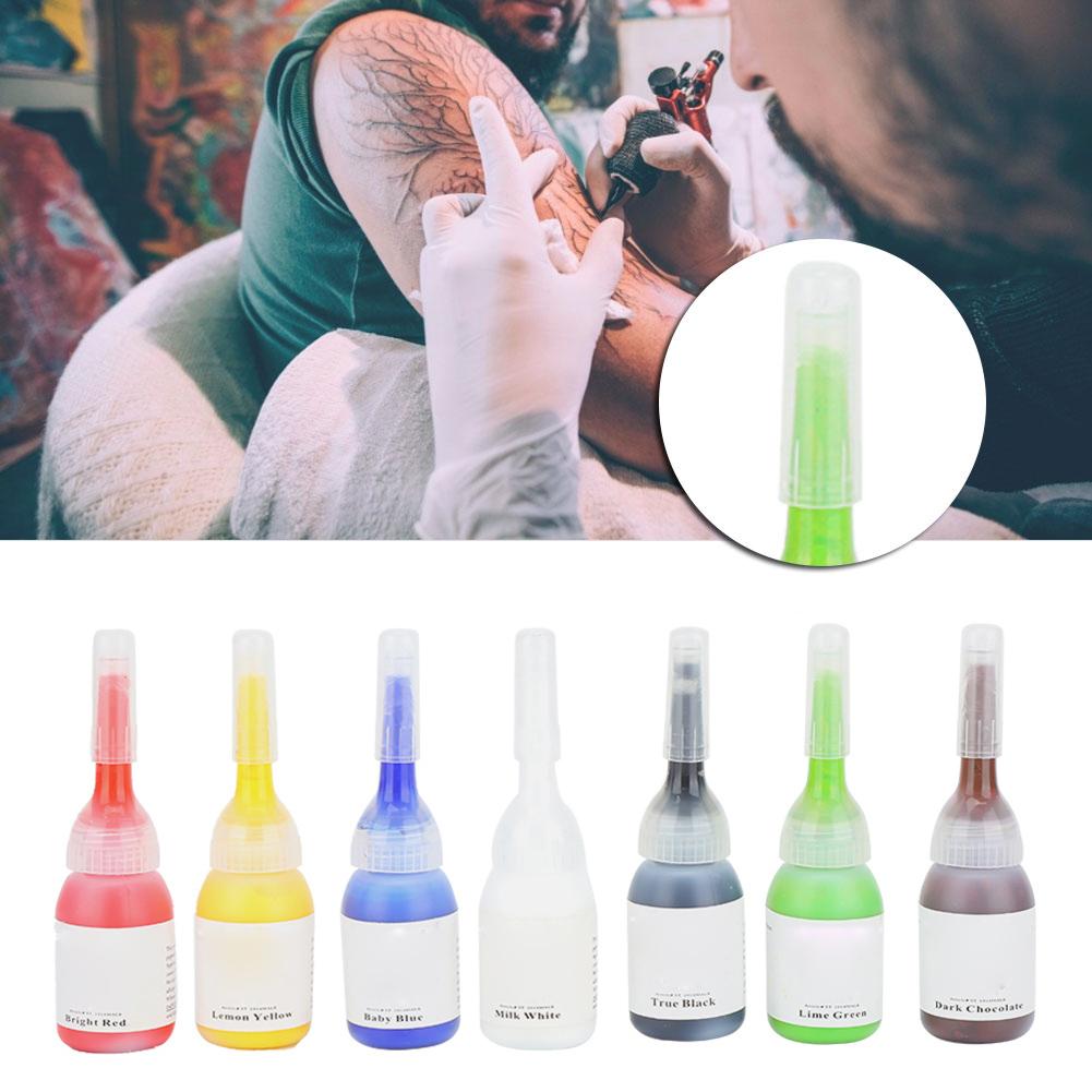 Professional Portable Body Tattoo Ink Long Lasting Fast Coloring Tattoo Pigment 5ml x 7pcs