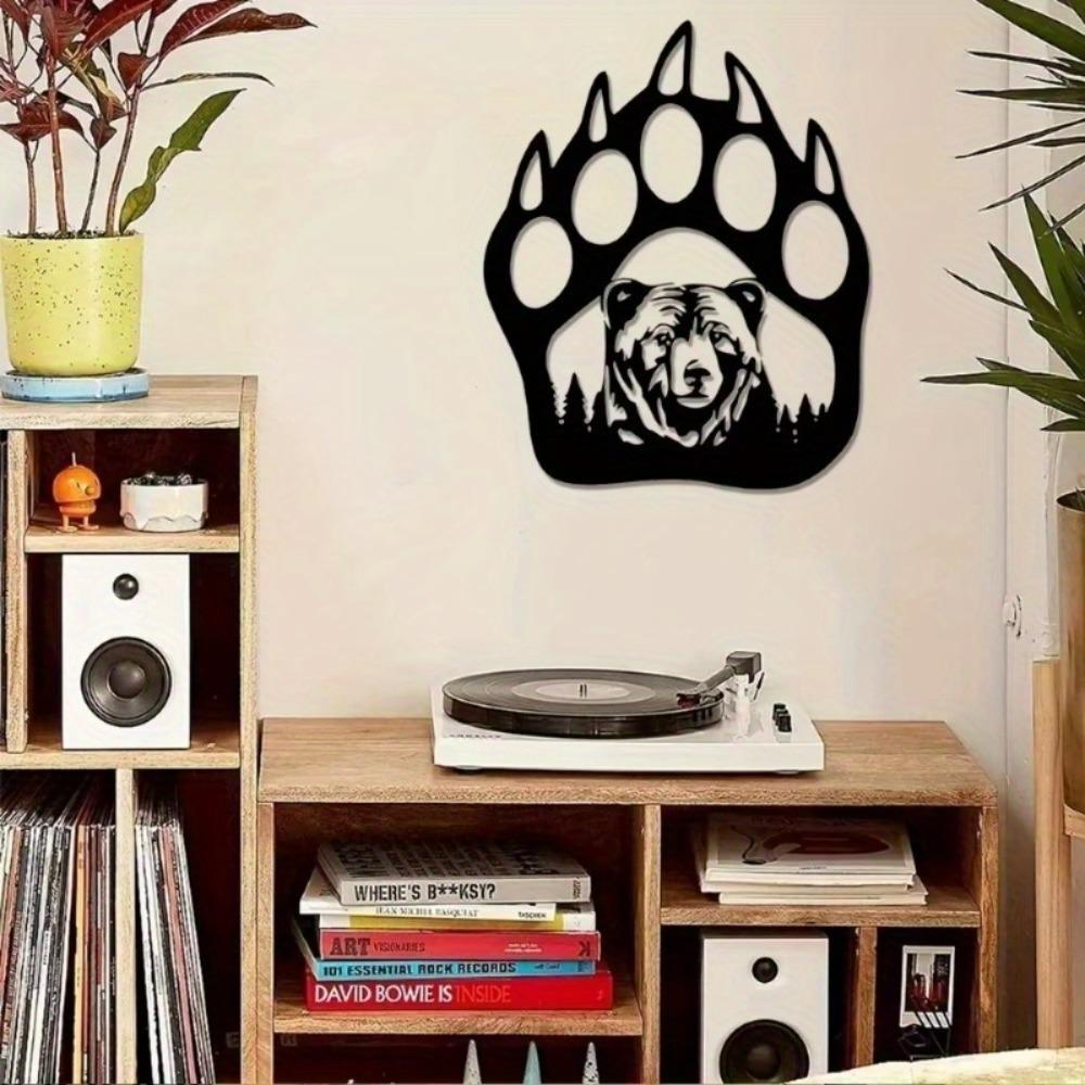 Iron Bear Paw Wall Art Rustic Metal Sculpture Hunting Cabin Decor Living Room