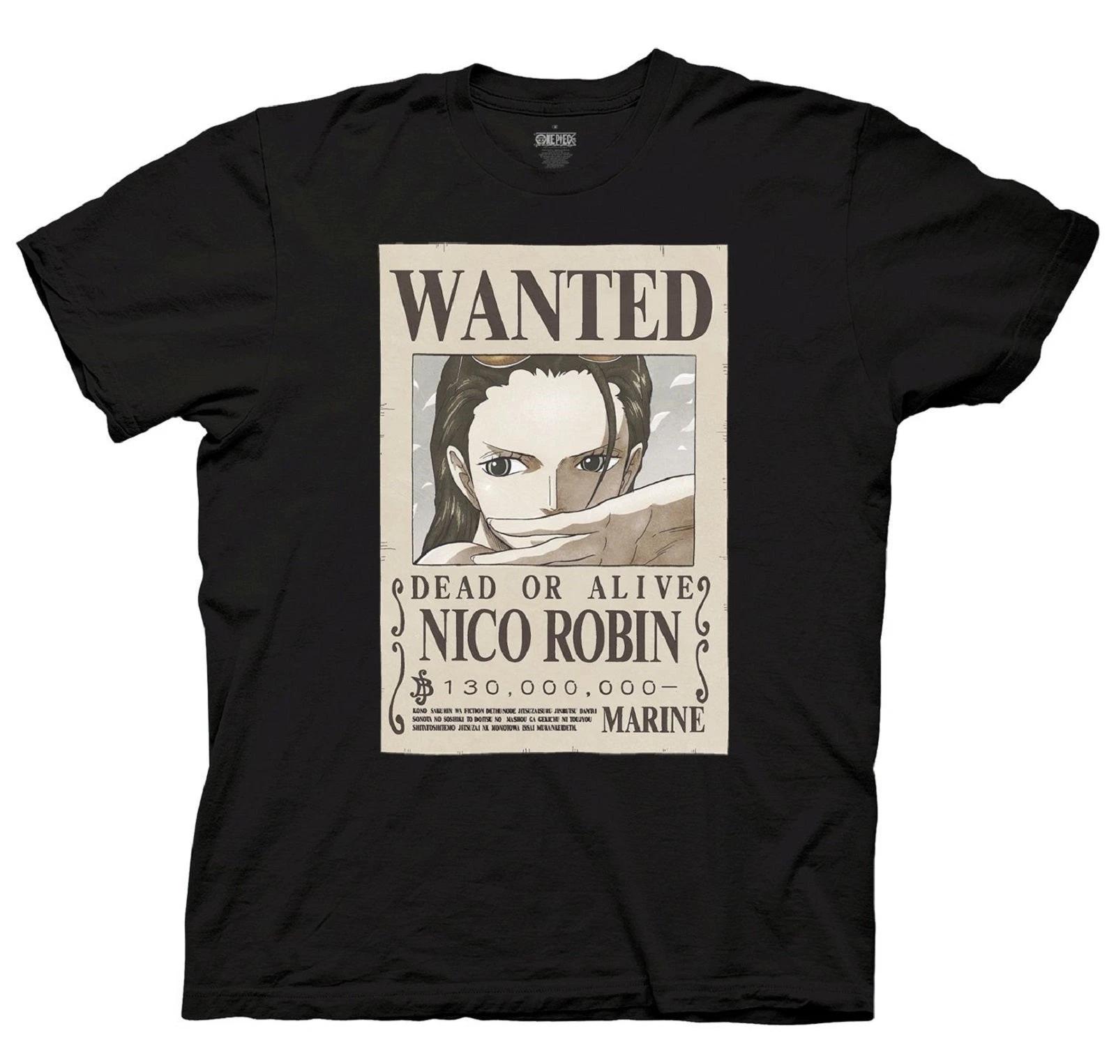 One Piece Nico Robin Full Wanted Poster Anime Unisex Children s T-shirt 100