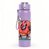 1PC Weight Lifting Gym Cartoon Character Pattern 750ml Color Plastic Sports Water Bottle Leakproof Flip Straw Lid Suitable for Sports Office Home Use
