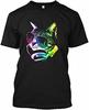 Rare!! Limited NWT Rainbow Music Cat Funny Animal Retro T ShirtTop Sweatshirt Short Sleeve Black