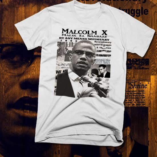 Malcolm X T-Shirt Black History Month African Civil Rights Activist BLM new tee