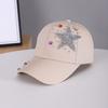 New Diamond-encrusted Five-pointed Star Baseball Cap European and American Fashion Hot Diamond Curved Brim Cap