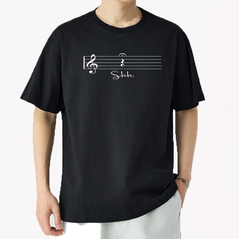 Music Notes Unisex T Shirts Funny Graphic Tops Streetwear Short Sleeve Tees Oversized Harajuku Music Lover Tshirt Unisexs Clothing