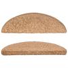 VidaXL Tapis d'escalier 15 pièces 56 x 17 x 3 cm Beige Demi-rond 133894