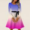 Women's Casual Fashion Long Sleeve  Vintage Long Dresses