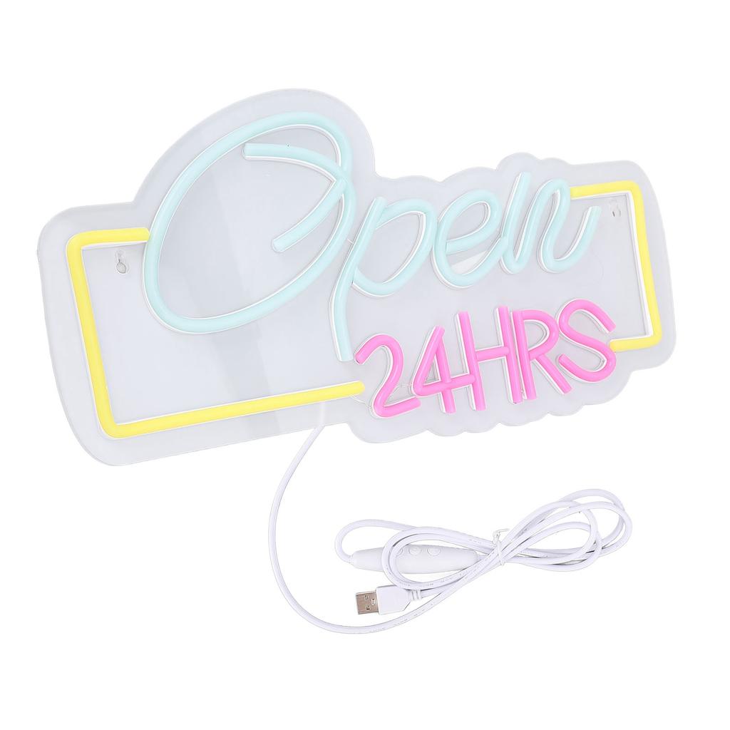 24 Stunden geöffnet Neonschild Einstellbare Helligkeit USB-betrieben LED-Neon Open Schild für Bar Pub Club Geschäft