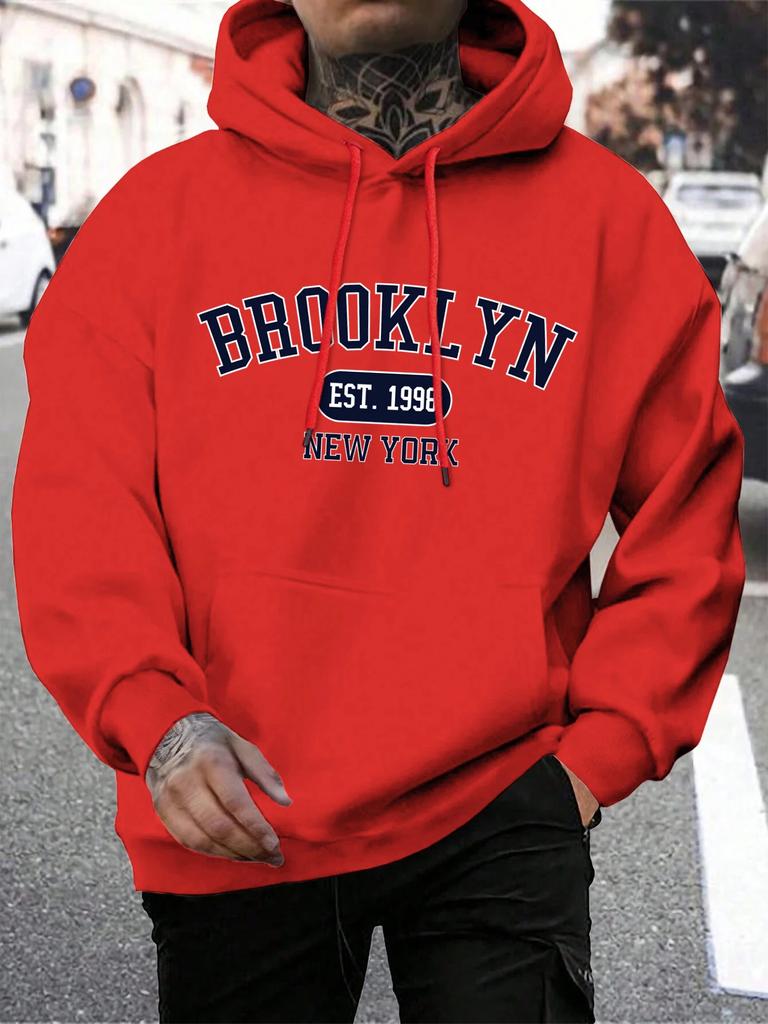Autumn comfortable sportswear Brooklyn East 1998 New York men's Harajuku sweatshirt Fashionable and individual sweatshirt