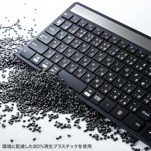 SANWA SUPPLY Solar Charging Bluetooth Keyboard SKB-BTEC1BK