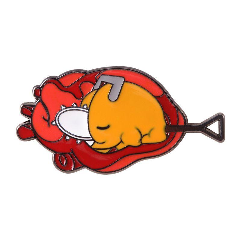 Man Pochita Chainsaw Metal Badge Makima Bag Pin Cosplay Props Clothing Accessory