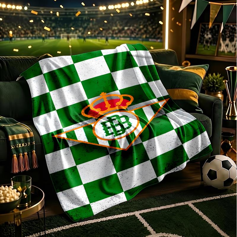 Football Betis Crest Design Blanket Lightweight Ideal Bedding Blanket Perfect for Travel, Camping, Living Rooms, Offices, Sofas, Fan Christmas gift