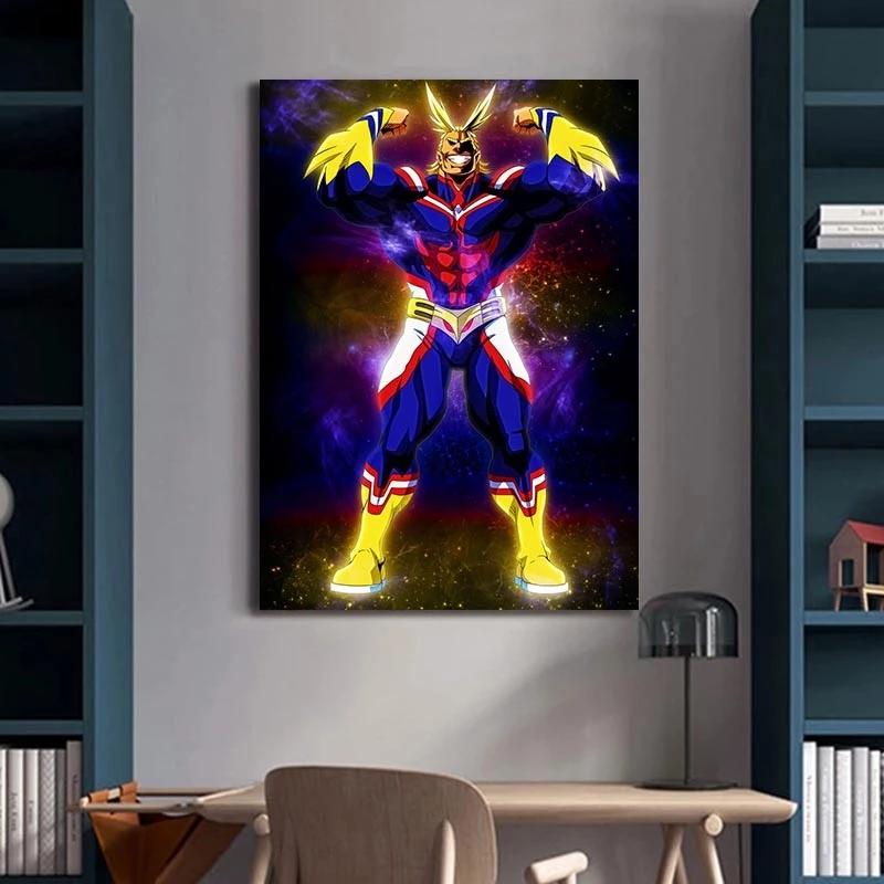 My Hero Academia Anime Plakáty Dekorace Cuadros Tisky Japonské Kreslené Postavy Nástěnné Umění Plátna pro Dekoraci Ložnice Bez Rámů