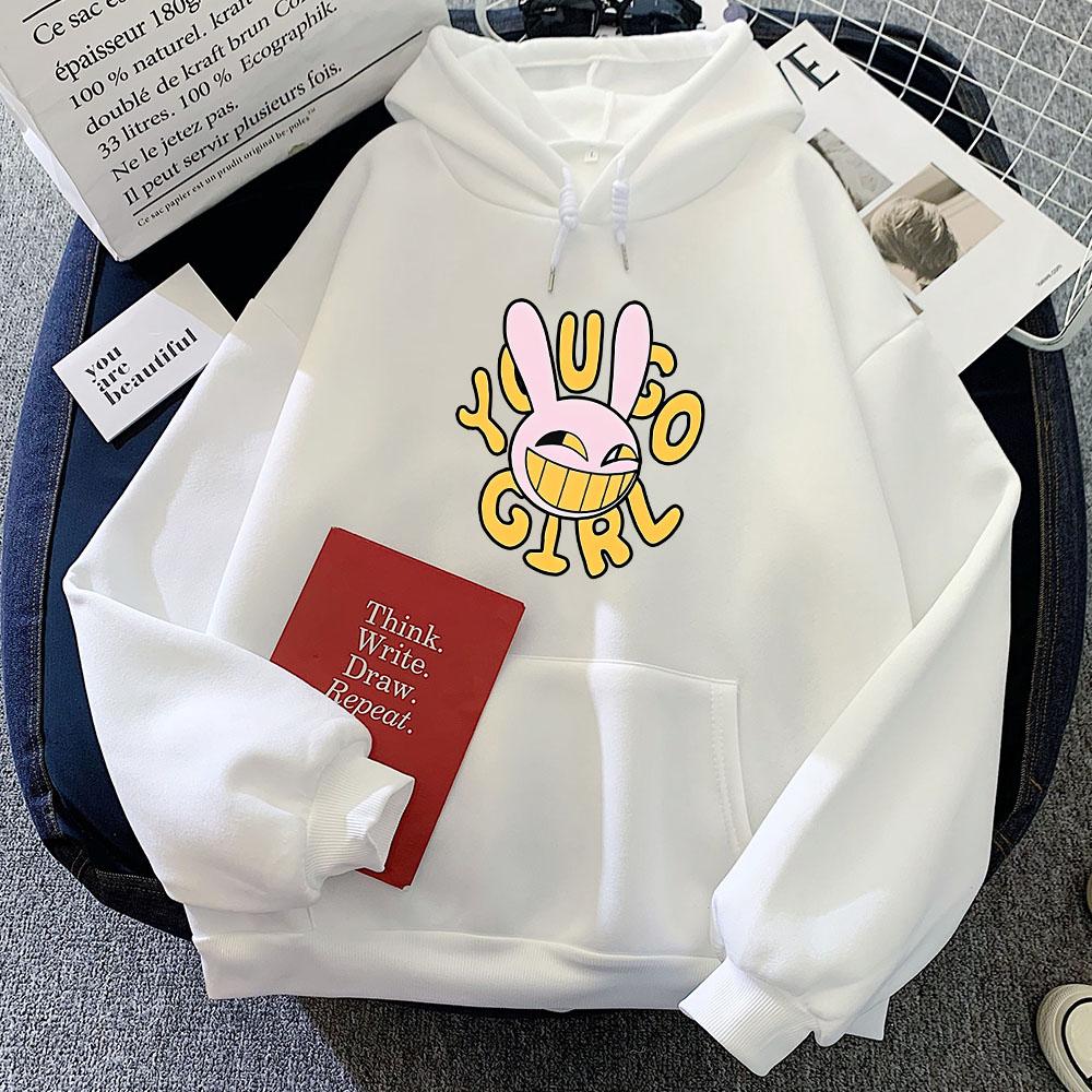 The Amazing Circus Rabbit Hoodies Long Sleeve Cartoon Graphic Sweatshirts Winter Fleece Casual Kawaii Printing Hooded