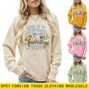 Womens Casual Fashion Bow Sweatshirt Printed Loose Fit Round Neck Long Sleeve Top