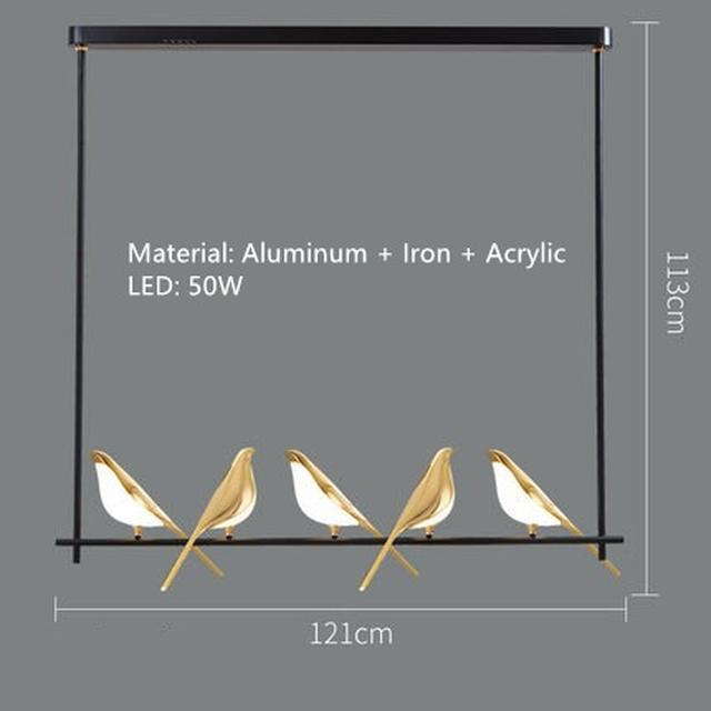 თანამედროვე კაჭკაჭა ჩიტი LED გულსაკიდი ნათურა სალონის საწოლთან ჩამოკიდებული განათება სიახლე
