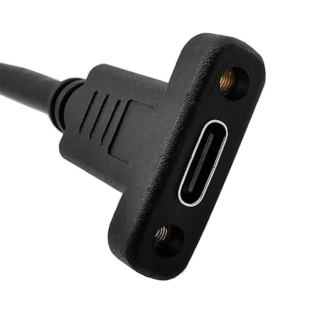 NFHK 90 Degree Angled to USB Type C Male to Female Extension Data 30cm USB-C 3.1 Cable,