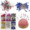 100PCS Pin Colorful 3.2cm Boxed Round Pearl Head Needles Positioning Stitch Pins DIY Dressmaking Accessories Household Tools ZYF