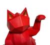 stylish interior decor [Natura Style] Maneki-neko (beckoning cat) figurine, Nordic-style ornament, (Red, Large)
