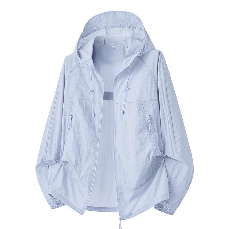 Unisex Lightweight Hooded Sun Protection Jacket - Breathable & Customizable for Outdoor Summer Activities