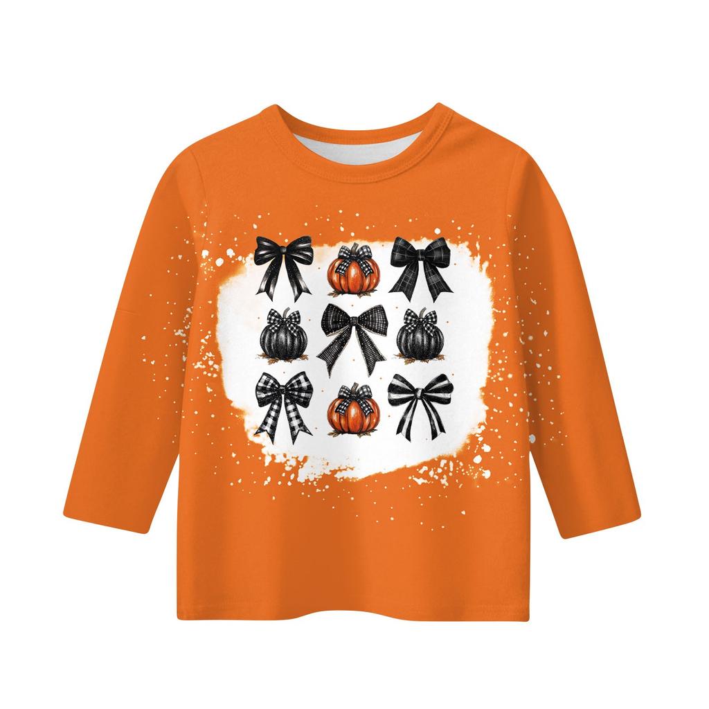 Print topper for ungdom jenter 5-16 år rund hals 3/4 ermer T-skjorter Trendy topper antrekk T-skjorter