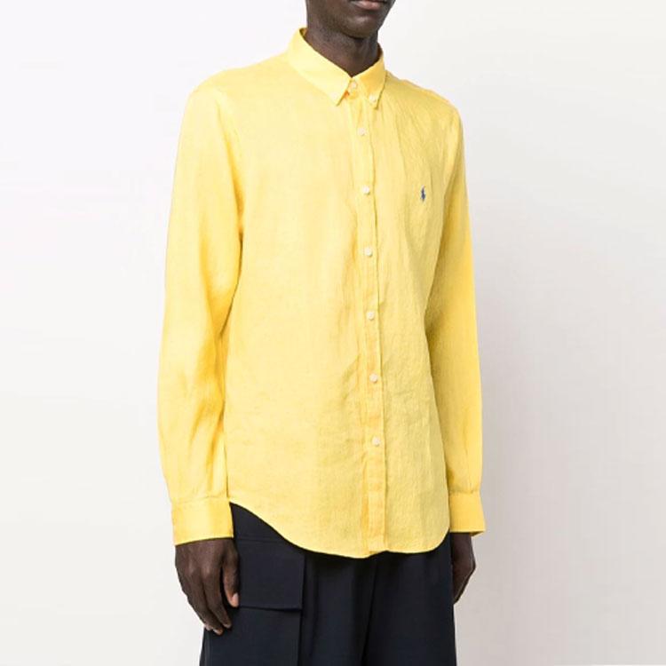 Polo Ralph Lauren Long Sleeve Button Down Shirt Men Shirts Yellow 710829443-007