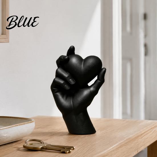 Scultura a Forma di Cuore Decorazione Mano Che Tiene Statuetta Stampata in 3D Arredo da Scrivania Moderno Minimalista Scultoreo Romantico Artistico Camera da Letto Accento per Casa per Scaffale