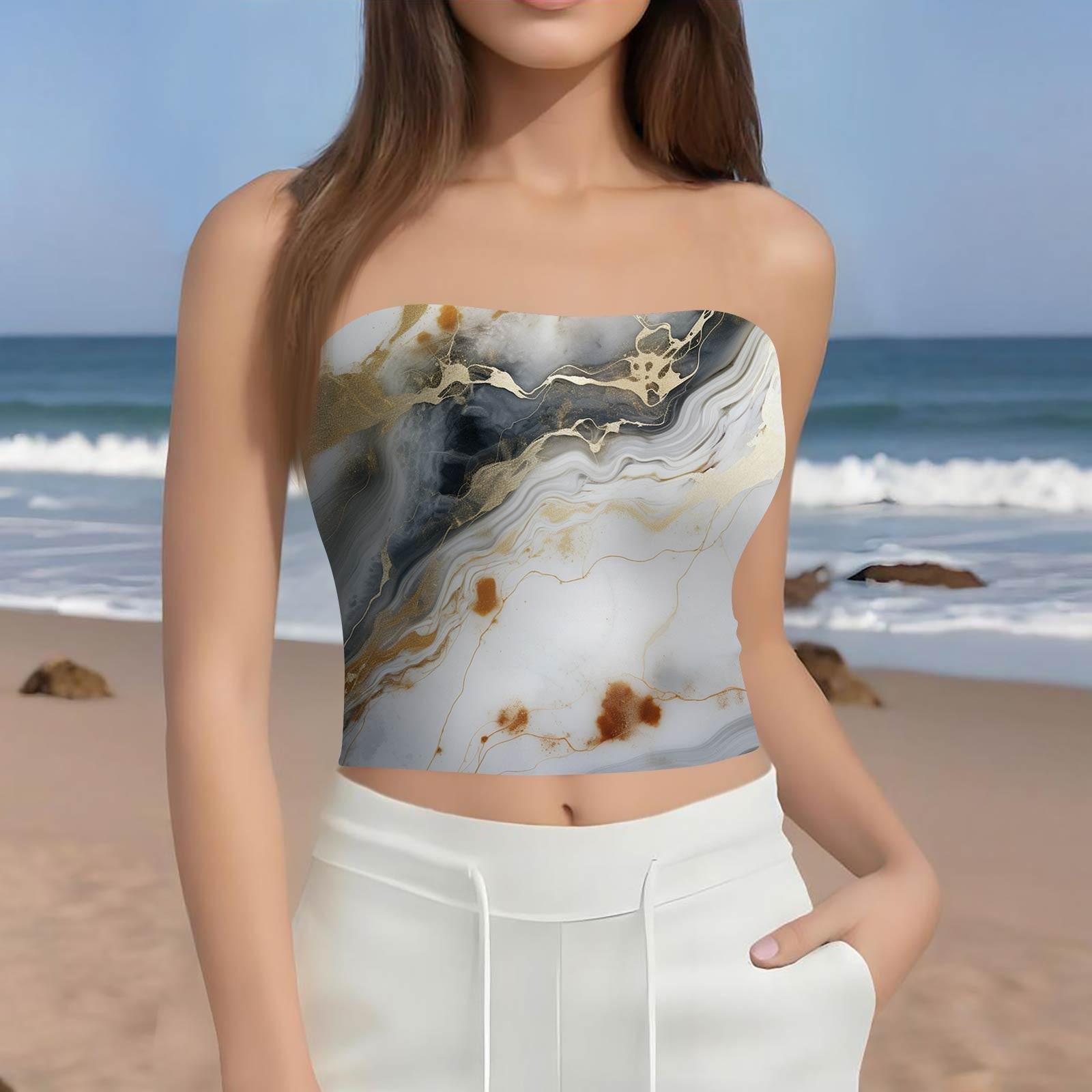 

Укороченные топы для женщин, сексуальные летние майки-трубы без рукавов с принтом, майка-рубашка, жилет L