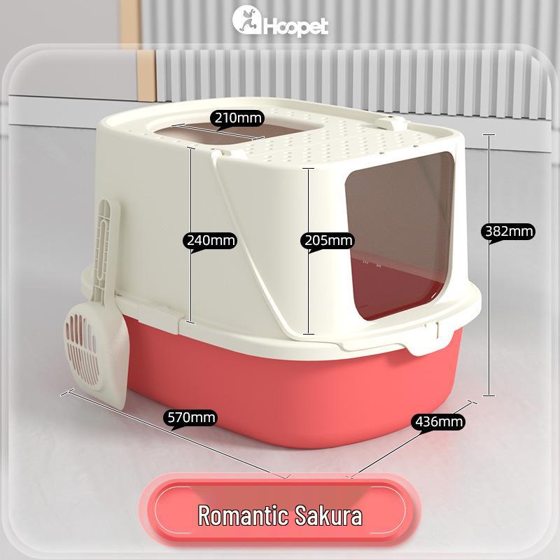 Fully Enclosed Anti-Splash Cat Litter Box with Front Entry, Large/Extra-Large Size