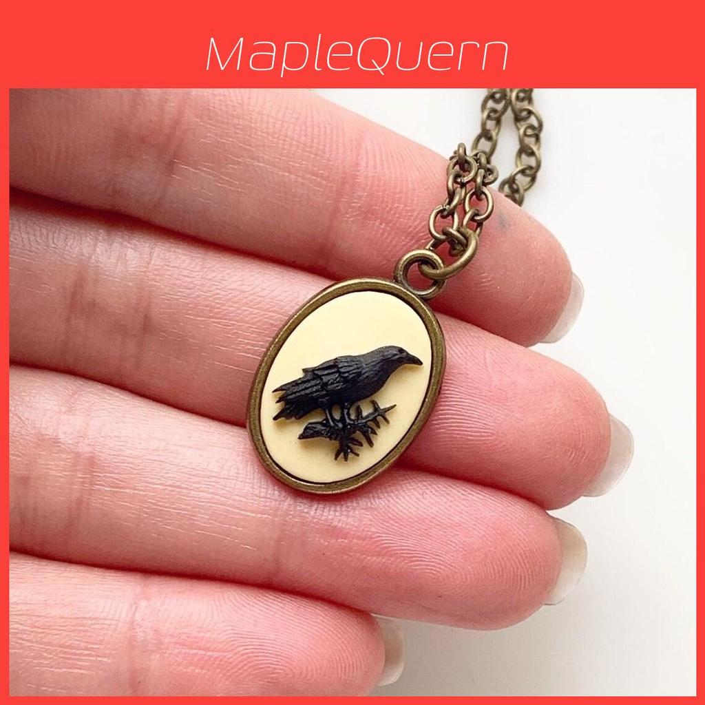Geometric Crow Pendant Necklace With Alloy And Electroplating For Women
