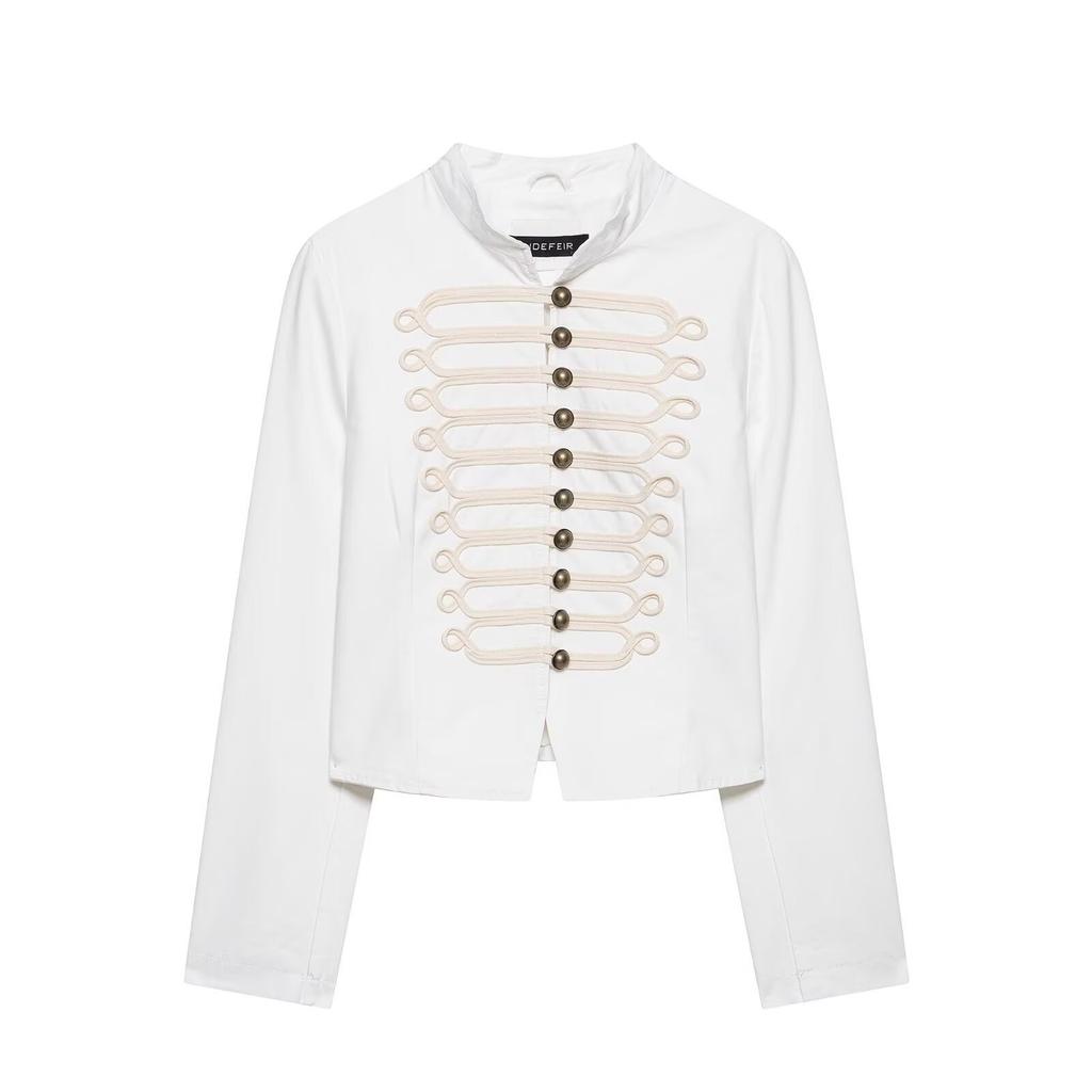 2026 summer new product European and American cross-border women's clothing street fashion rope knot buckle decoration slim jacket w085 370746