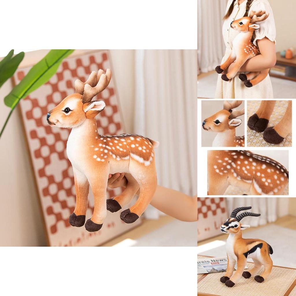 Cute Deer Plush Toy Soft And Fluffy Stuffed Animal Gift For Kids 33*28cm