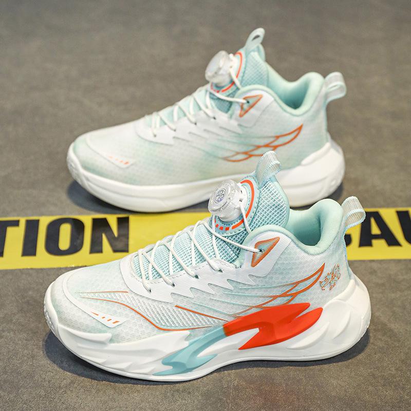 Children's basketball shoes New middle-aged and older children's mesh breathable non-slip shock-absorbing running shoes Men's and girls' training shoe