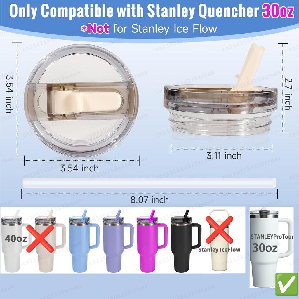 30oz Klappdeckel mit Strohhalm für Stanley Quencher H2.0 Becher Auslaufsicherer Deckel Ersatz Auslaufschutz für Stanley Becher Zubehör Becherhalter 5