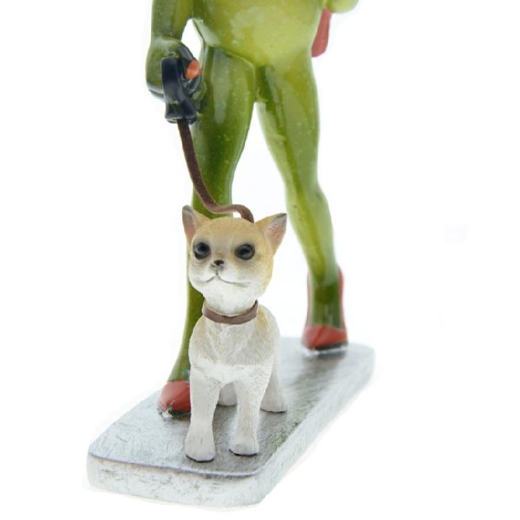 Cute Frogs Dog Resin Figurine Contemporary Animal Sculpture Funny Statue Gift Perfect For Home Liveing Room Display
