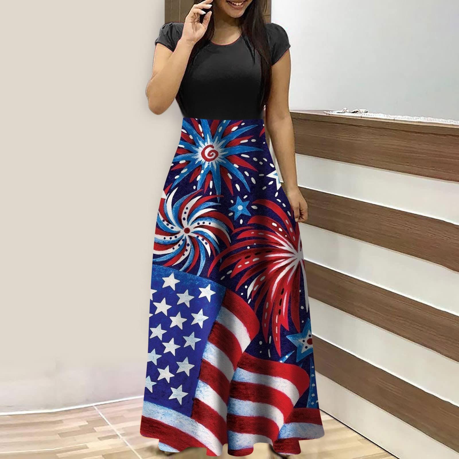 

Летние платья для женщин 2023, модные повседневные платья макси большого размера с цветочным принтом и круглым вырезом, с короткими рукавами XL