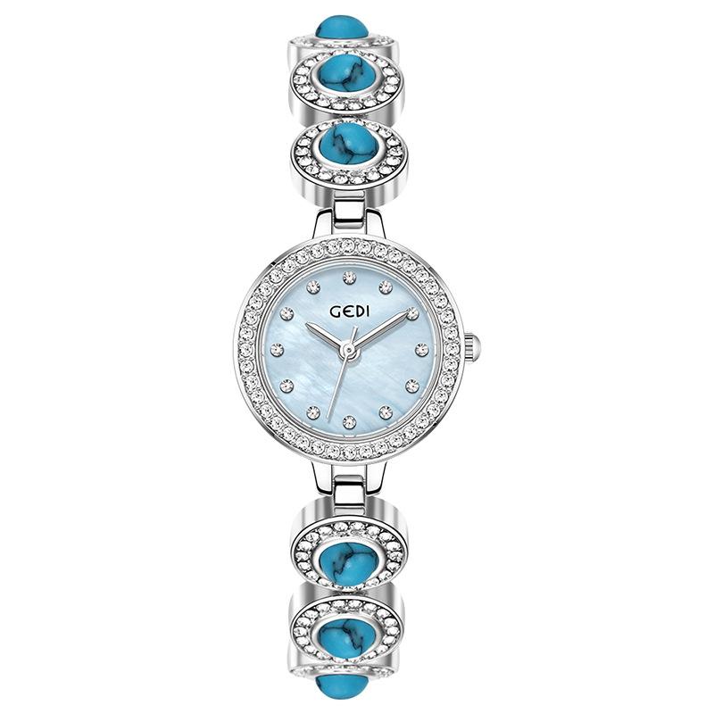 New Chinese Bracelet Watch Niche High Value Light Luxury Bead Women'S Watch High Sense Fritillary Face Quartz Watch