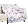 Birch Tree and Cardinal 2 Throw Blanket Blankets Ands Hairys Designers Warm Winter Blankets