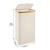 Foldable Laundry Hampers with Lid & Inner Bag Clothes Storage Basket Bamboo Handles Bathroom Laundry Basket Bathroom Accessories