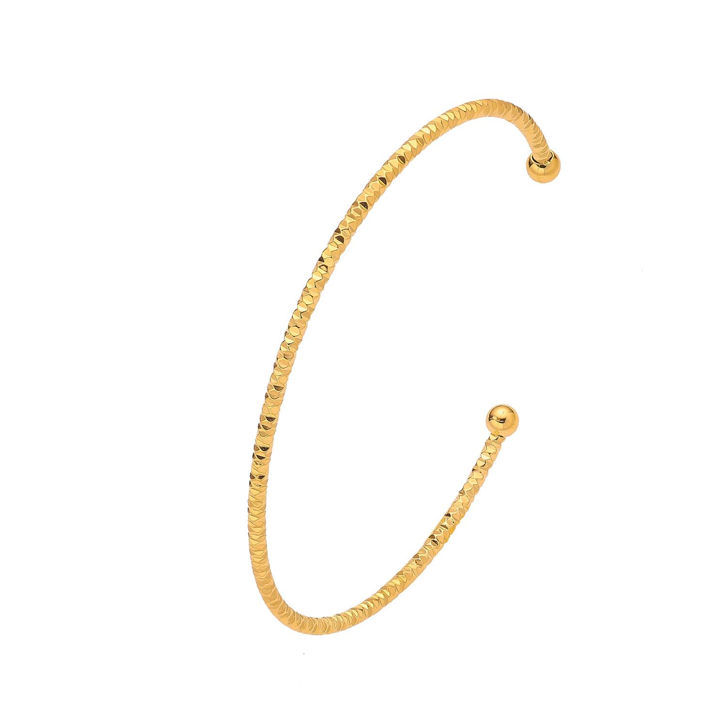 Stainless Steel Simple and Versatile Bracelet Plated with 18k Gold Geometric Bracelet C-shaped Zircon Bracelet for Women popular
