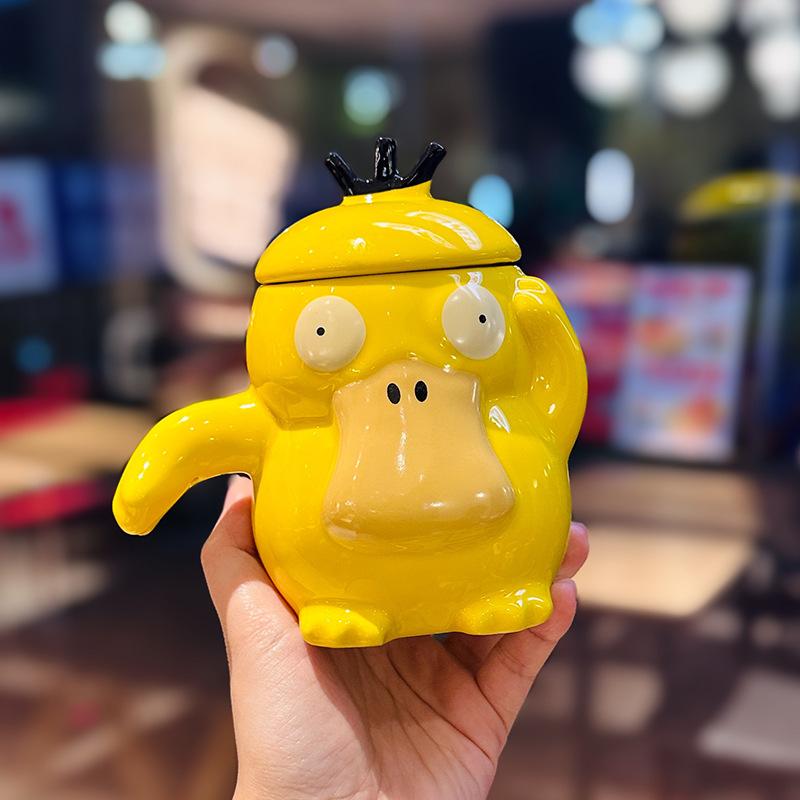 Cute Cartoon Cute Duck Ceramic Water Cup With Lid Household High Value Mug Creative Gift Cup Souvenir