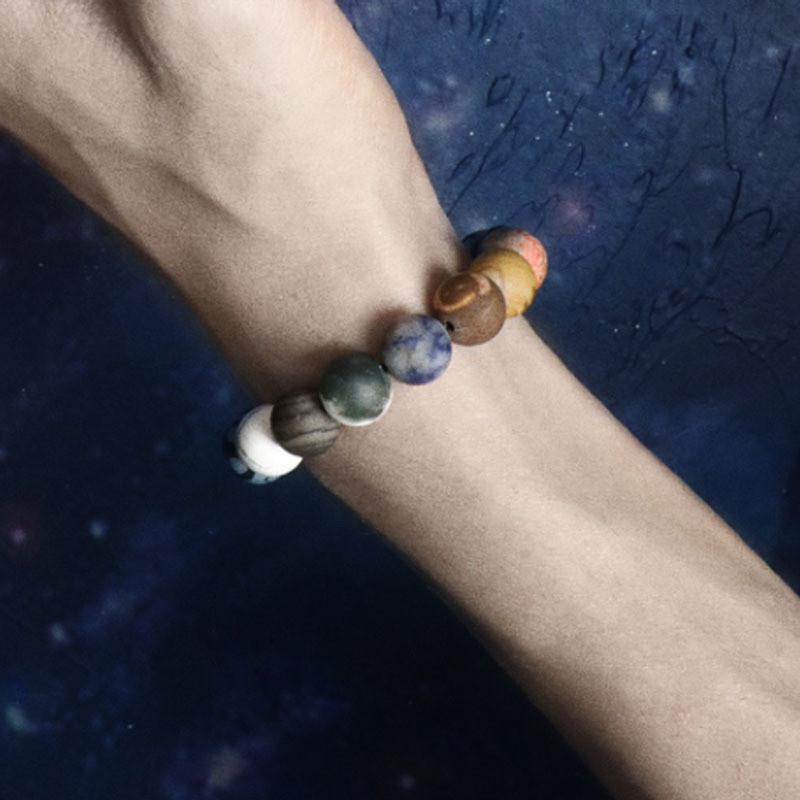 Sonnensystem Acht Planeten Handgefertigtes Perlenarmband Mit Geometrischem Design Für Freizeitkleidung