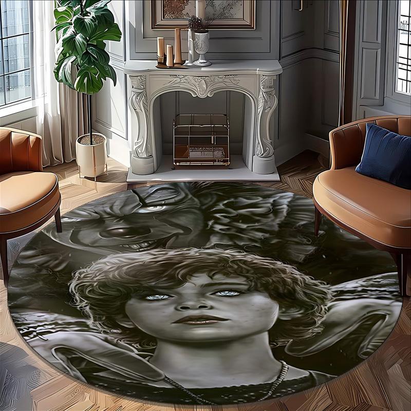 1pc Pennywise1 Print Round Carpet Chair Round Carpet Suitable for Bedroom Living Room Home Decorative Carpet