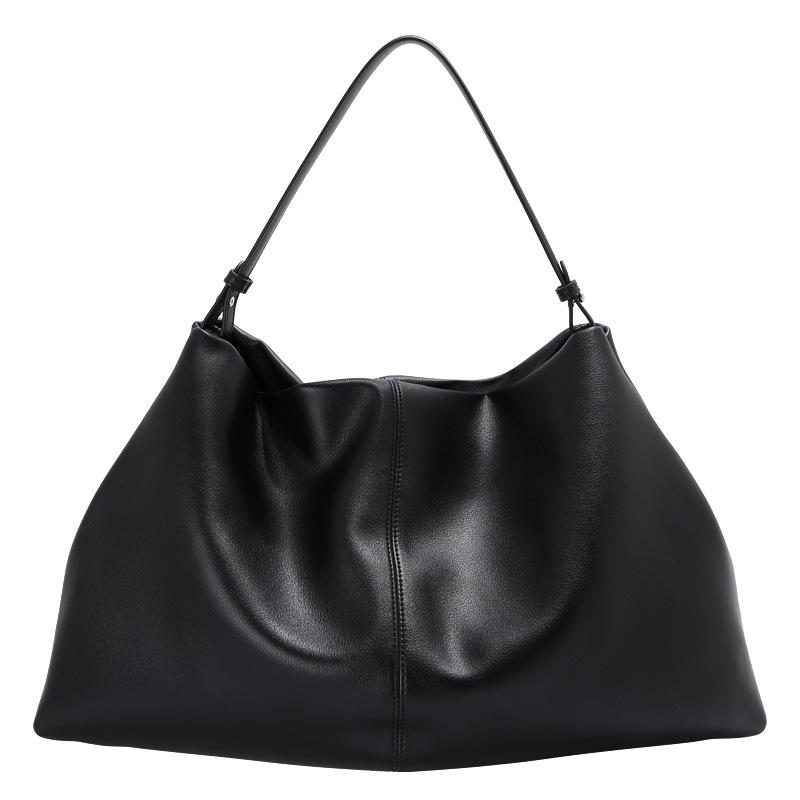 Women's Genuine Cowhide Leather Tote - Large Capacity, Soft, Handheld, Underarm, or Single Shoulder Crossbody Bag for a Relaxed, Commuting Look