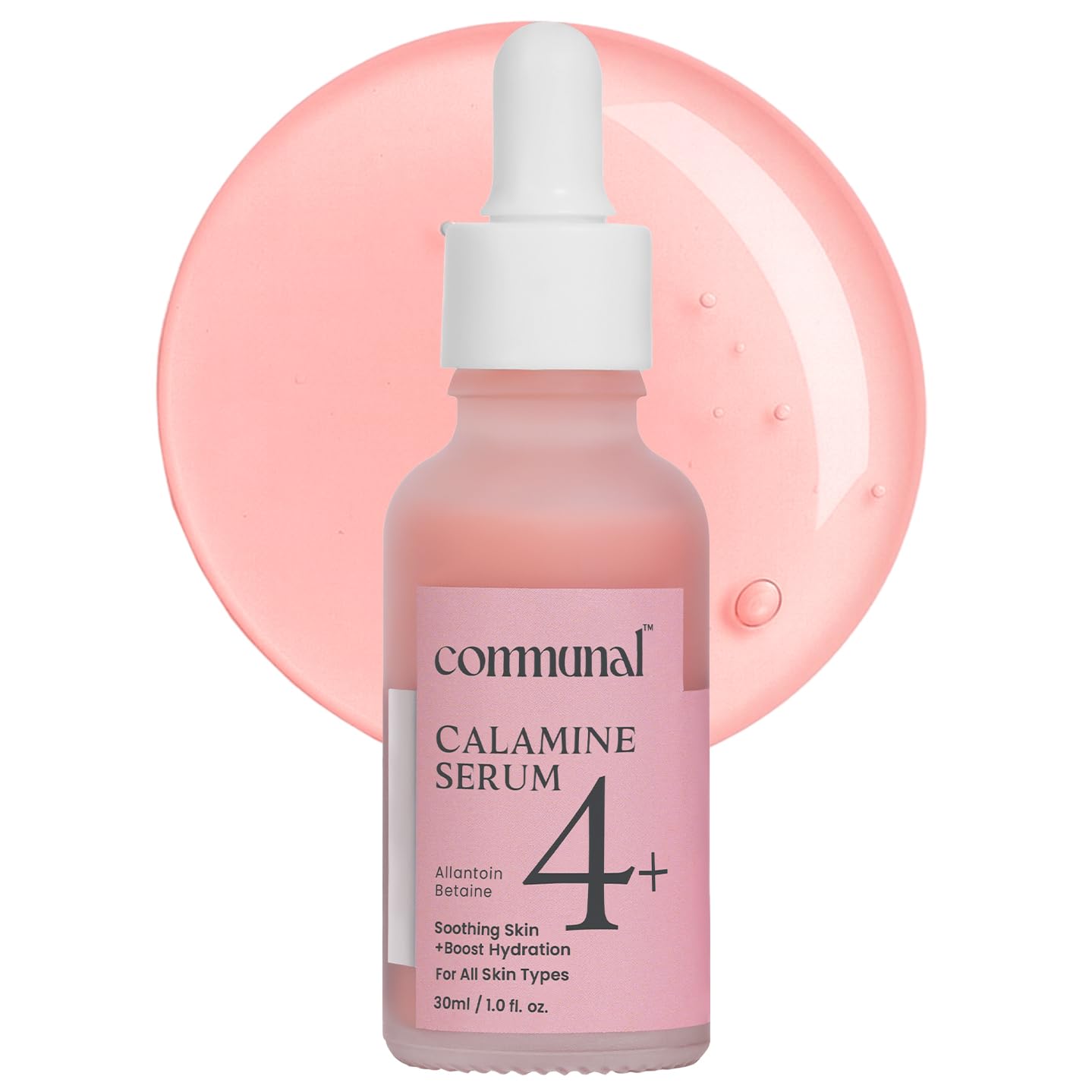 Communal Calamine 4% Face Serum 30ml with Allantoin & Betaine | Soothing Oil Control Face Serum for Oily, Acne-Prone & Sensitive Skin | Pore Minimi