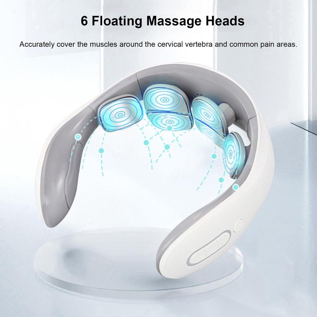Nekmassager met Warmte Elektrische Pulsmassager voor Nek Schouder Pijnverlichting Ontspan Spieren Zwevend 6 Hoofden Vibrator