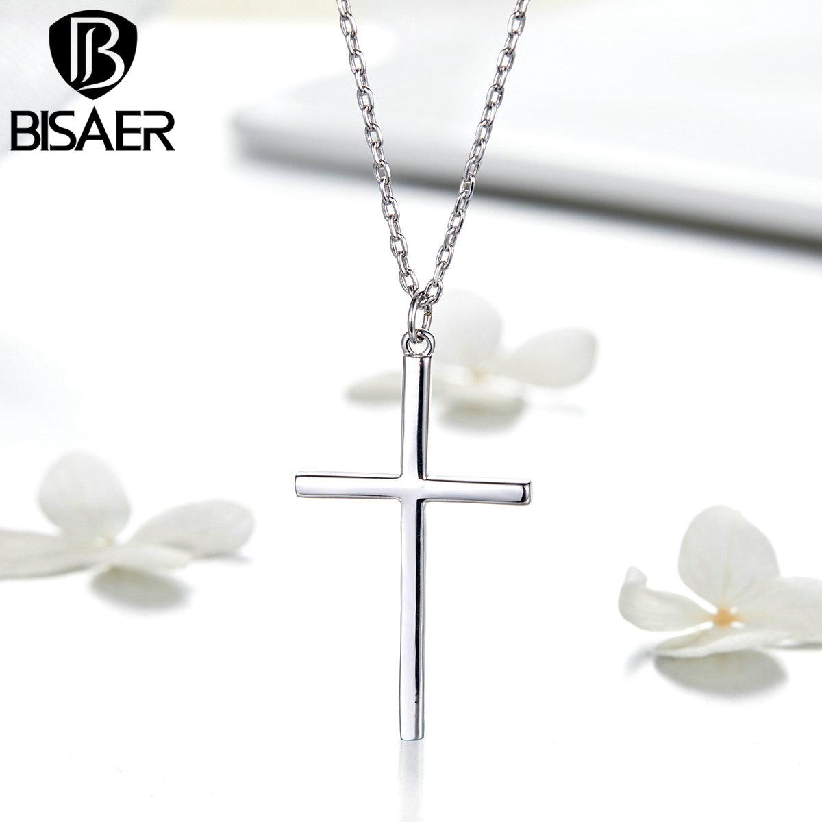 

Классические ожерелья BISAER с одинарным крестом на длинной цепочке Faith