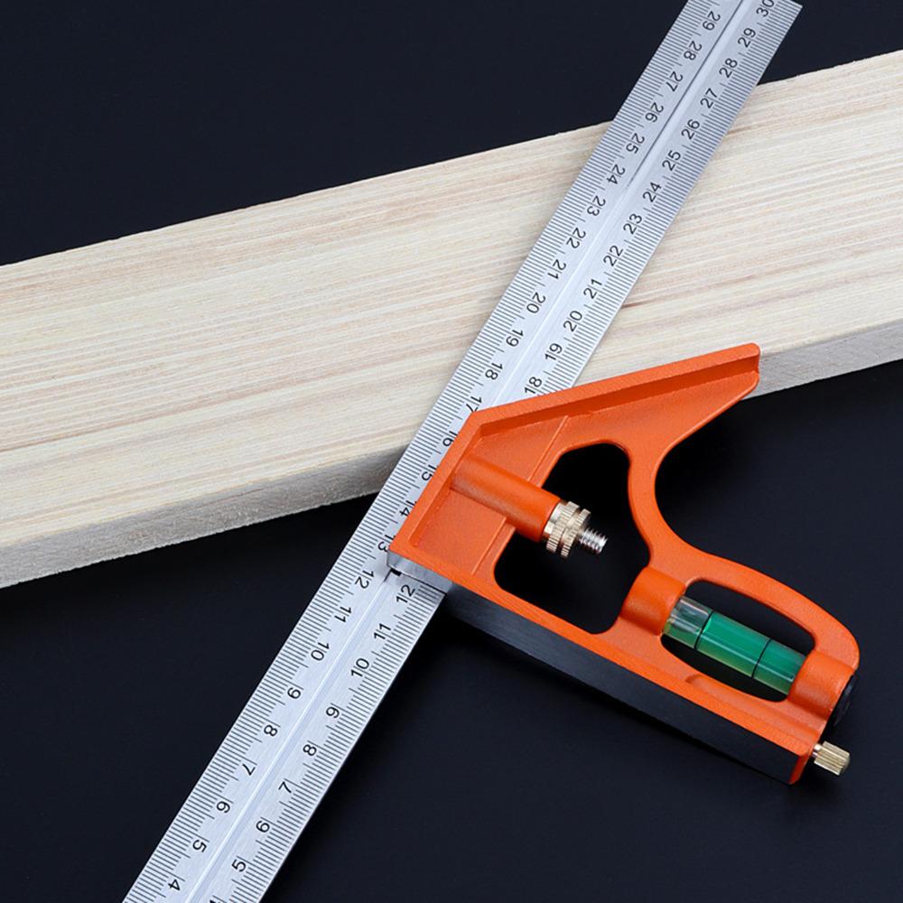 Stainless Steel 90/45 Degree Ruler High Precision Adjustable Combination Square Ruler Multi-Angle Measuring Tool for Woodworking